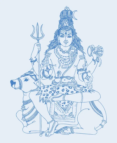 Векторное Набросок Иллюстрации Индуистского Бога Шивы Материала Использованием Оборудования — стоковое фото