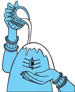 Lord Shiva tasarım elementlerinin çizimi ya da çizimi düzenlenebilir resimlerdir.