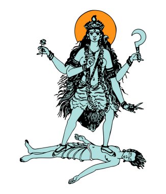 Hindu Tanrıça Durga ya da Kali Mata Düzenlenebilir Resim