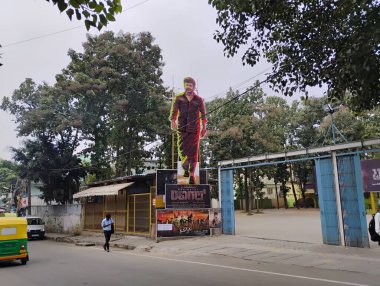 Bangalore, Karnataka, India-Nov 12, 2024: Closeup of Dr. Shivarajkumar legend actor cutout of the movie Bhairathi Ranagal. clipart