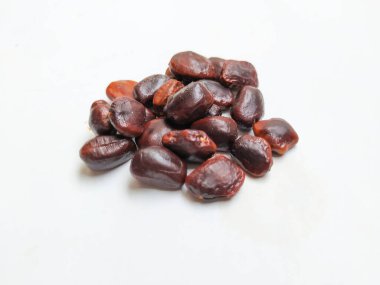 Tamarind Meyve Tohumları Yığını ve deseni beyaz arkaplanda izole edilmiş..