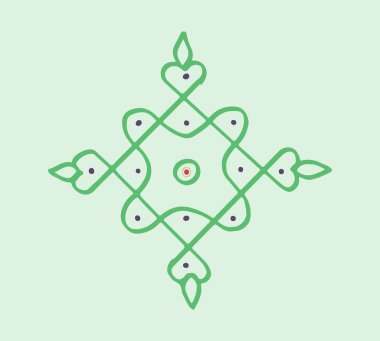 Hintli Rangoli Kolam 'ın kapanışı ve yaklaşan festivali bu minimalist Rangoli tasarımlarıyla kutlamak..