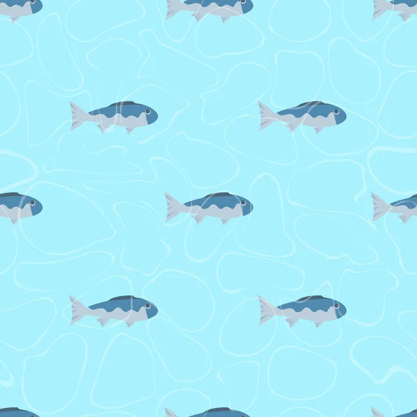 Fische Transparentem Wasser Nahtloses Vektormuster — Stockvektor