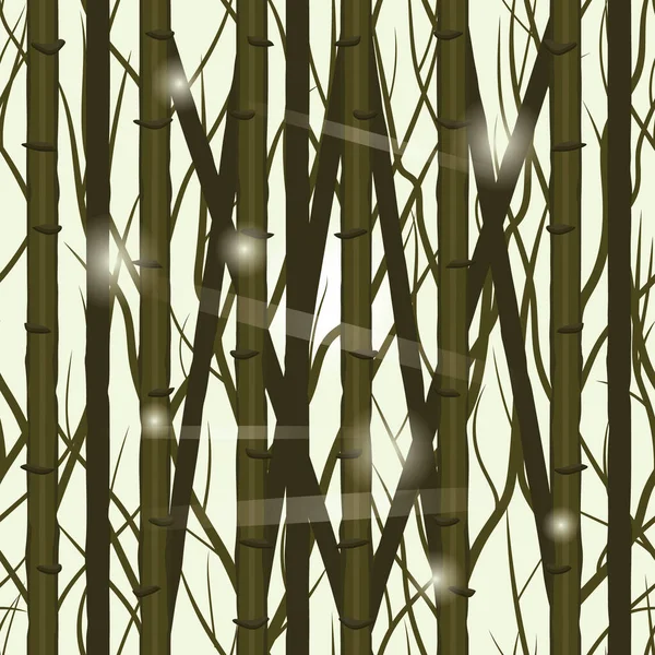 Silhouetten Von Bäumen Ohne Blätter Bei Hellem Sonnigem Hintergrund Vektorlandschaft — Stockvektor
