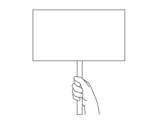 Hand Hält Plakat Handfläche Mit Plakat Zeigt Soziale Botschaft Demonstration — Stockvektor