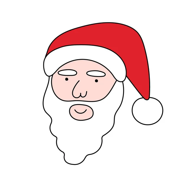 Santa Claus Doodle Twarz Boże Narodzenie Lub Nowy Rok Świąteczny — Wektor stockowy