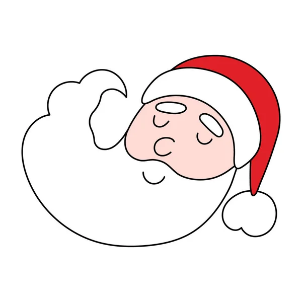 Weihnachtsmann Doodle Gesicht Weihnachten Oder Neujahr Festlichen Charakter Social Media — Stockvektor