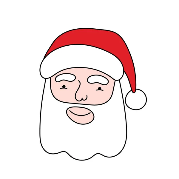 Père Noël Gribouiller Visage Noël Nouvel Caractère Festif Social Media — Image vectorielle