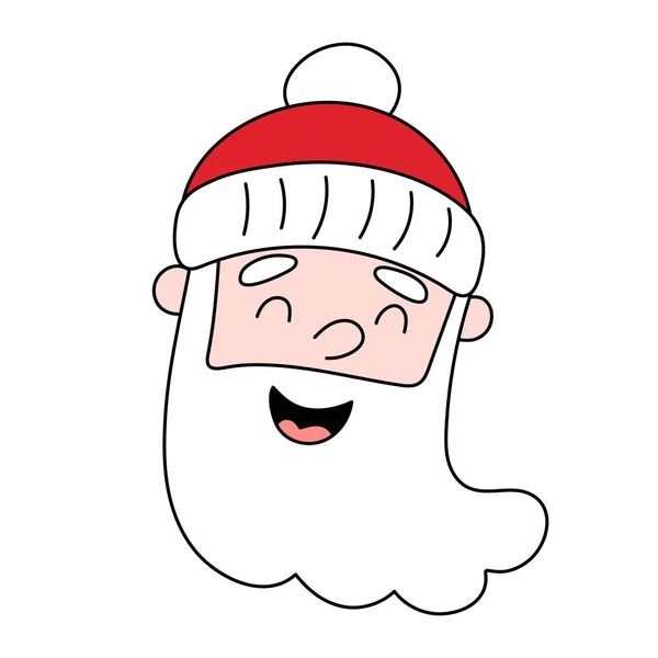 Papai Noel Doodle Rosto Natal Ano Novo Caráter Festivo Mídia — Vetor de Stock