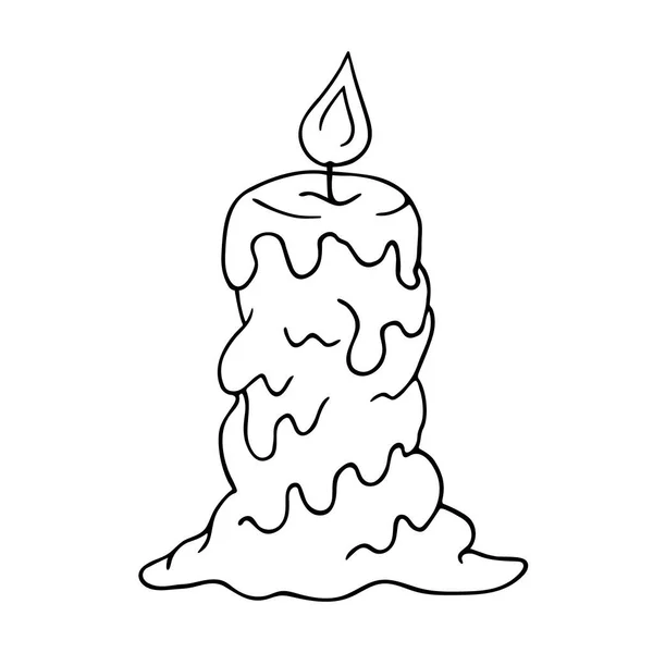 Bougie Doodle Éclairage Panne Alimentation Décoration Pour Fête Anniversaire Dîner — Image vectorielle