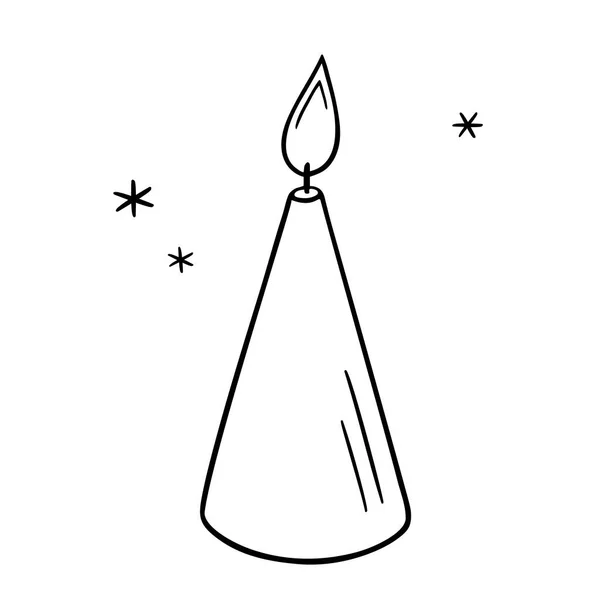 停电照明 生日宴会的装饰 浪漫的情人节晚餐 节日手绘烛光 灯芯和蜡 营造一种特殊的气氛 — 图库矢量图片