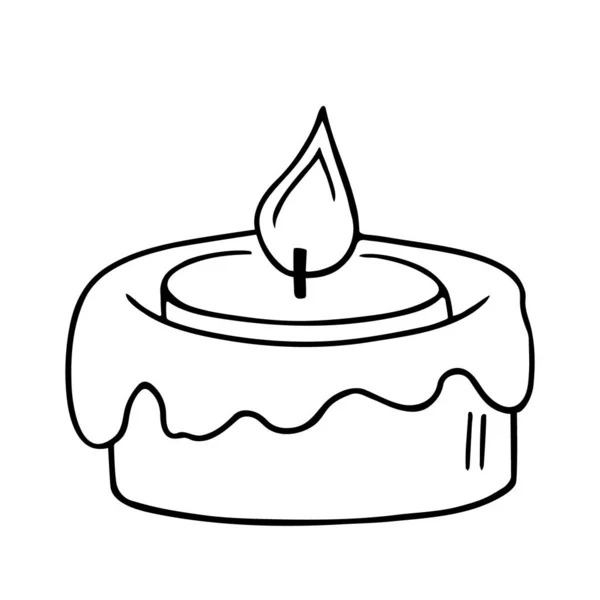 Kerzen Doodle Stromausfallbeleuchtung Dekoration Für Geburtstagsfeier Romantisches Valentinstag Dinner Festliches — Stockvektor