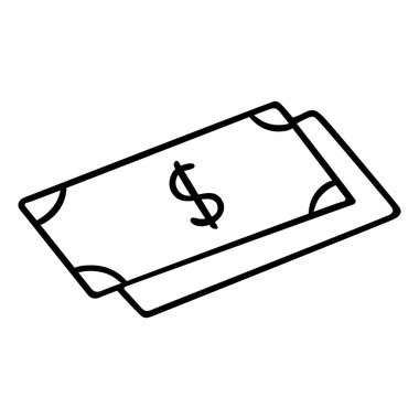 Money dollar sign and hand-drawn doodle currency, wealth sketch style.Simple buying concept design drawing by ink, pen,marker.Isolated.Vector