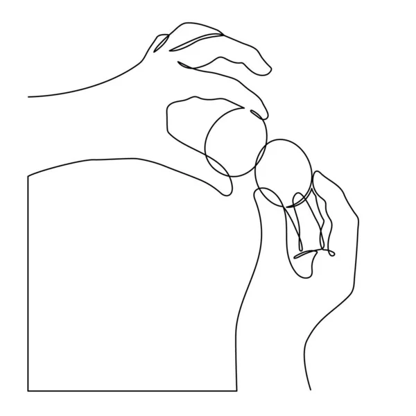 Cliquer Sur Les Mains Oeufs Pâques Art Monoligne Paumes Dessinées — Image vectorielle