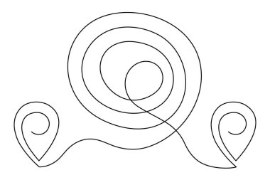 Pointing location at map one line art,hand drawn way destination continuous contour,trendy template direction, gps navigation concept.Editable stroke.Isolated. Vector