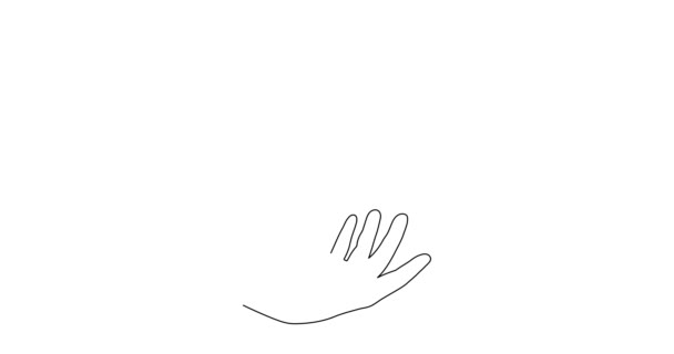 Χέρι Περιστέρι Της Ειρήνης Και Της Ελιάς Μία Γραμμή Animation — Αρχείο Βίντεο