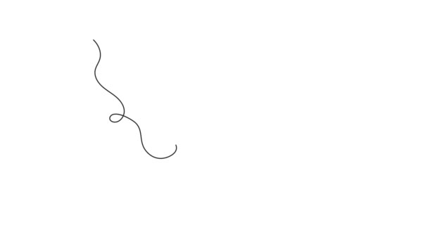 ワインシャンパングラス1ラインアートアニメーション 継続的な描画輪郭の動き 休日のための乾杯のお祝いの装飾 ロマンチックなバレンタインデーのデザイン — ストック動画