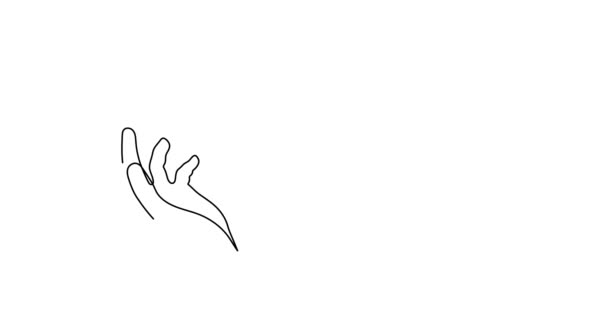 Рука Держит 2024 Одну Линию Художественной Анимации Нарисованной Вручную Непрерывного — стоковое видео