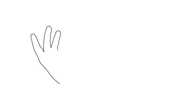 Hand Heart One Line Art Animation Love Concept Contour Motion — Αρχείο Βίντεο