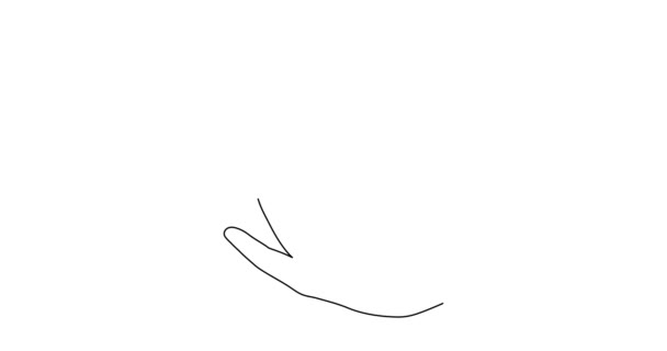 手は地図1ラインアートアニメーションでポイントの位置を保持し 手描きの方法先の連続輪郭の動き トレンディーなヤシの自己描画テンプレート方向 Gpsナビゲーションコンセプト 4Kムービー — ストック動画