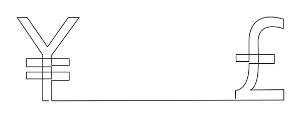 Обмен Валюты Однолинейное Искусство Непрерывный Контурный Рисунок Рукописный Международный Деловой — стоковый вектор