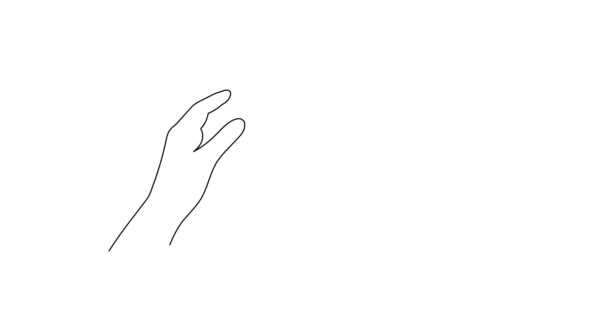 Book Heart One Line Art Animation Hand Drawn Continuous Contour — Video Stock