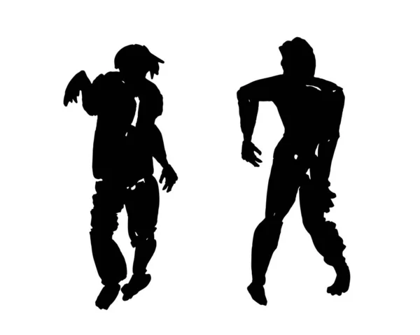 Zombie Silhouettes Variety Walking Dead Night Monsters Aggressive Decomposing Likenesses — Stock Vector