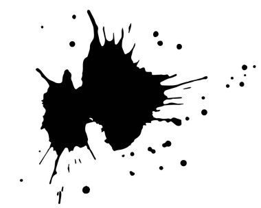 Grunge mürekkep lekesi, strevaklar, lekeler, noktalar, çizgiler. Tabaklar dolusu boya, suluboya lekesi. Kartpostal, pankart ve afiş tasarımı için dokuyu kullanın. İzole edilmiş. Vektör.