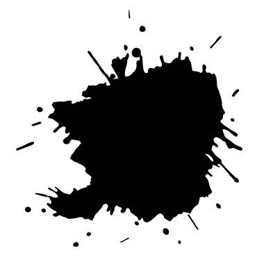 Grunge mürekkep lekesi, strevaklar, lekeler, noktalar, çizgiler. Tabaklar dolusu boya, suluboya lekesi. Kartpostal, pankart ve afiş tasarımı için dokuyu kullanın. İzole edilmiş. Vektör.