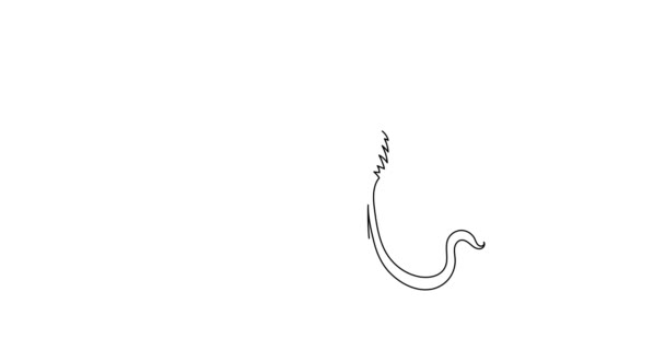 Dragon One Line Art Animace Kontinuální Obrys Kreslení Pohybu Ručně — Stock video