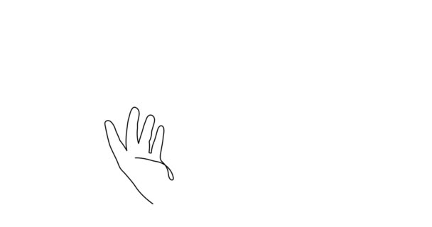 Mains Avec Signal Une Animation Art Ligne Paume Dessinée Main — Video