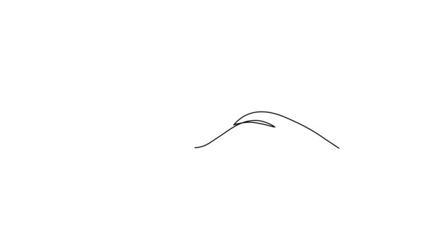 Hand Signal One Line Art Animation Hand Drawn Palm Holds — Stock Video