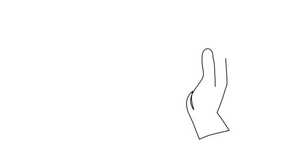 Sinyalli Eller Bir Çizgi Sanat Animasyonu Çizimi Avuç Içi Internet — Stok video