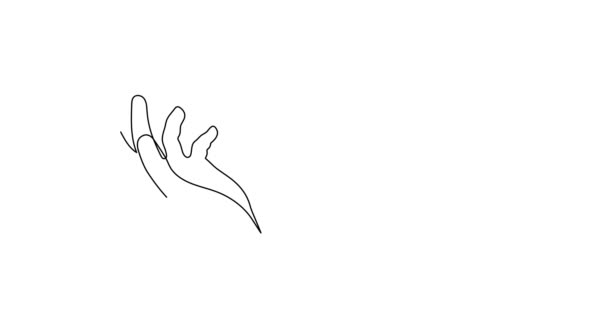 Sinyalli Eller Bir Çizgi Sanat Animasyonu Çizimi Avuç Içi Internet — Stok video
