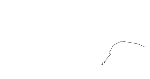 Рука Розфарбовує Мюзикл Муркотіння Відзначає Одну Лінію Художньої Анімації Намальовану — стокове відео