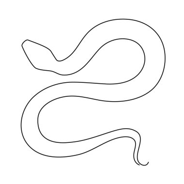 Yılan bir çizgi sanat, el çizimi aralıksız çizim çizimi, 2025 yılının sembolü. Zehirli sürüngen yılan ana hatları, vahşi yaşam doğa kavramı. Düzenlenebilir felç.