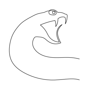Yılan bir çizgi sanat, el çizimi aralıksız çizim çizimi, 2025 yılının sembolü. Zehirli sürüngen yılan ana hatları, vahşi yaşam doğa kavramı. Düzenlenebilir felç.