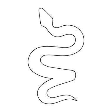 Yılan bir çizgi sanat, el çizimi aralıksız çizim çizimi, 2025 yılının sembolü. Zehirli sürüngen yılan ana hatları, vahşi yaşam doğa kavramı. Düzenlenebilir felç.