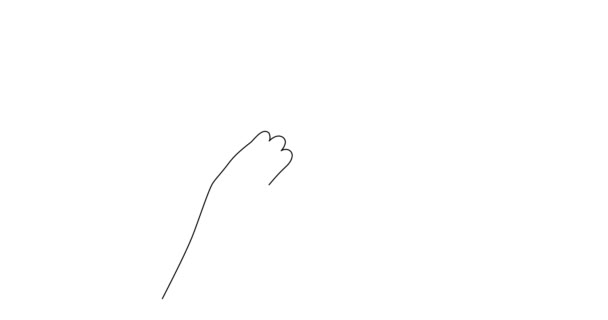 Hands Hold Easter Eggs One Line Art Animation Hand Drawn — Stock Video