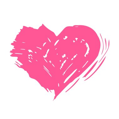 Grunge Heart, soyut imdat mürekkebi dokusu. Sevgililer Günü için elle çizilmiş guaj romantik süsleme. Aşk sembolü, 14 Şubat bayramı için şenlik tasarımı..