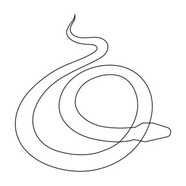 Yılan bir çizgi sanat, el çizimi aralıksız çizim çizimi, 2025 yılının sembolü. Zehirli sürüngen yılan ana hatları, vahşi yaşam doğa kavramı. Düzenlenebilir felç.