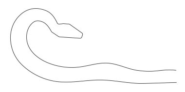 Yılan bir çizgi sanat, el çizimi aralıksız çizim çizimi, 2025 yılının sembolü. Zehirli sürüngen yılan ana hatları, vahşi yaşam doğa kavramı. Düzenlenebilir felç.