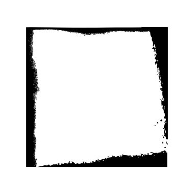 Grunge mürekkep çerçevesi. Çizgileri, lekeleri, lekeleri, çizgileri olan soyut nokta kadrosu. Tabaklar dolusu boya, suluboya fırça izi. Fotoğraf, ağ profili, afiş, poster olarak kullan. İzole edilmiş.