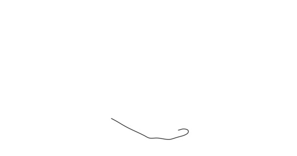 Hand Hold Musical Treble Clef One Line Art Animation Hand — Stock Video