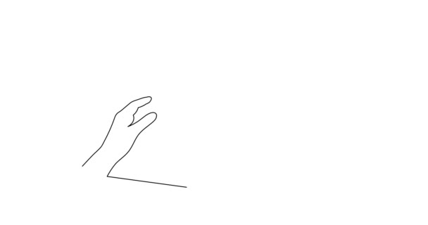 Книга Вопросом Одной Строкой Художественной Анимации Нарисованный Вручную Знак Непрерывного — стоковое видео
