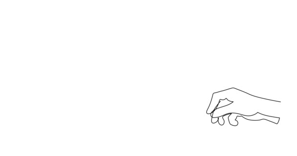 Mão Escreve Livro Uma Linha Animação Arte Notas Desenhadas Mão — Vídeo de Stock