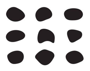 Soyut boho şekilleri, modaya uygun modern organik lekeler siluetler, doğanın basit estetik unsurları. Modern çağdaş kolaj, çeşitli şirin kesikler. İzole edilmiş. Vektör