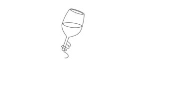 El ele tutuşan şarap kadehleri 2025 yılını kutluyor, bir çizgi sanat animasyonu, sürekli çizim hareketi. Şerefe, bayramlık el yapımı video, kendi kendine çizim filmi.