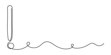 Ünlem işareti bir satır sanat, el çizimi takdir işareti, fikir sürekli konum sorgu dikkat konsepti, cevap bulma. Web tasarımı, sosyal medya, sunum için moda şablonu. Düzenlenebilir