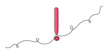 Ünlem işareti bir satır sanat, el çizimi takdir işareti, fikir sürekli konum sorgu dikkat konsepti, cevap bulma. Web tasarımı, sosyal medya, sunum için moda şablonu. Düzenlenebilir